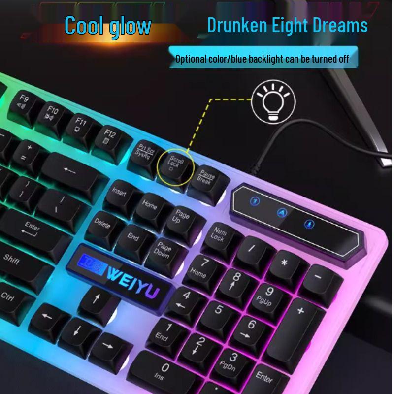 Silent Wired Gaming Keyboard & Mouse Set for Desktop, Laptop, Office