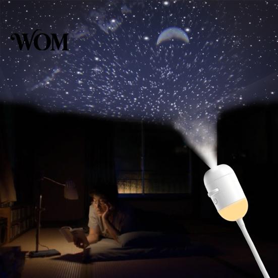 Relaxing Ambient Night Light 2-In-1 Star Projector with Films, USB Starry Sky Party for Bedroom, Mini LED Ceiling Wall Projection Lamp 360 Degrees