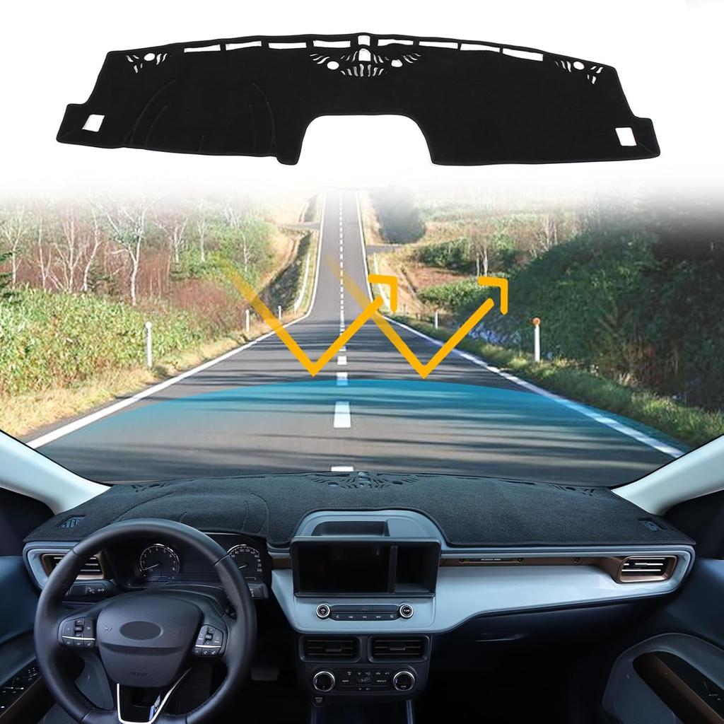 Dashboard Cover Mat Dash Mat Compatible with 2025 2024 2023 2022 Ford Maverick,Polyester Dashboard Cover Sun Shade Pad,Suede Car Anti-Slip Dash Board