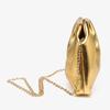 Metallic Pleated Dumpling Clutch - Luxurious Chain Bag for Parties