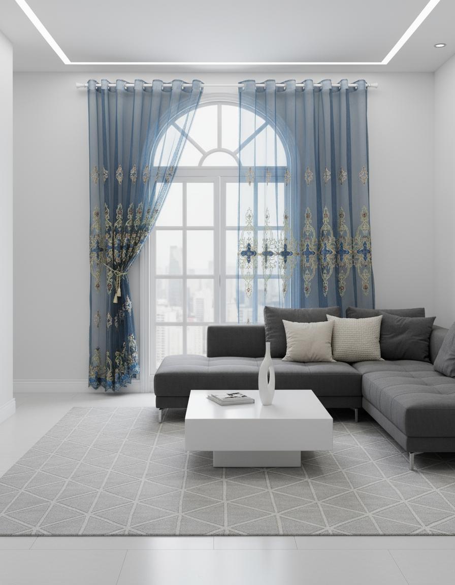 Европейская роскошная полупрозрачная декоративная штора с вышивкой золотой нитью, в дворцовом стиле, с ажурной вышивкой, для Li 130x265cm&Grommet Top