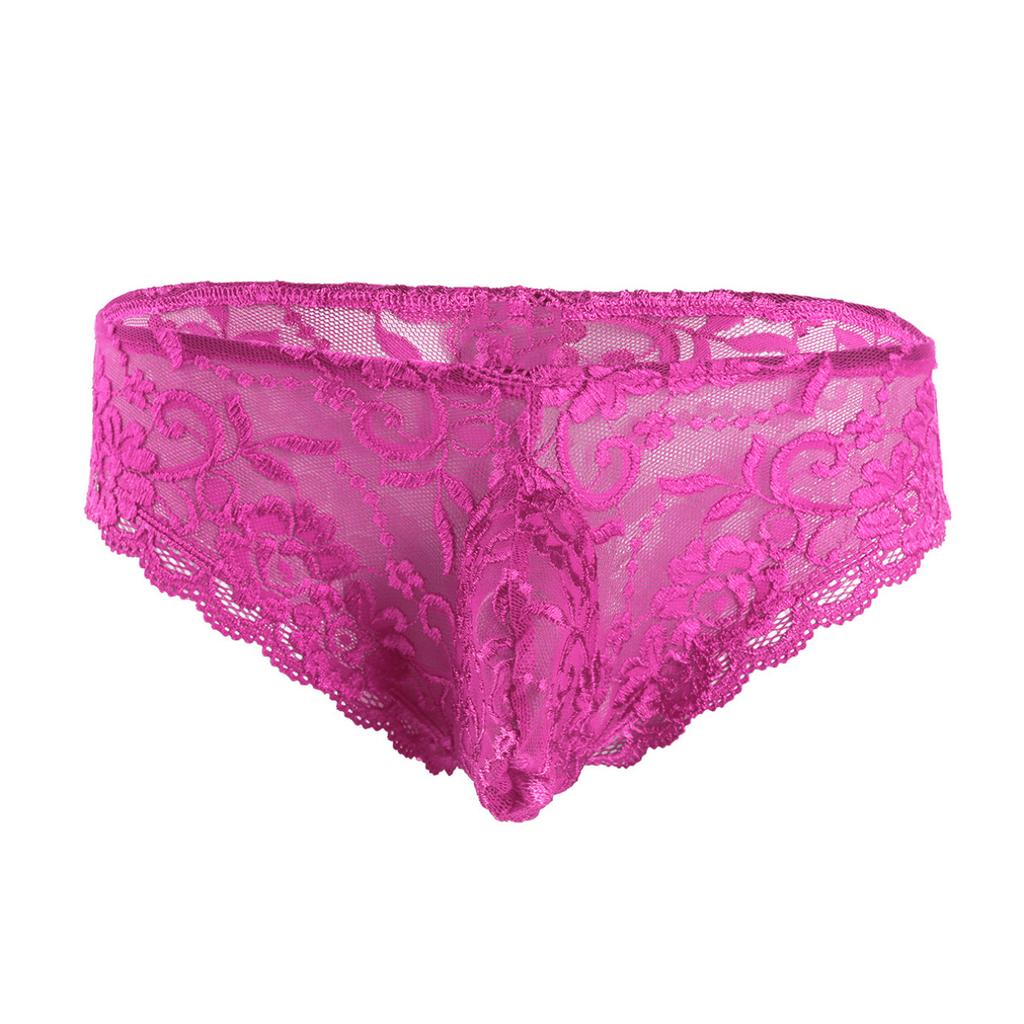 Menn Undertøy Blonder Floral Bulge Pouch Low Rise Bikinitruser Undertøy Underbukser