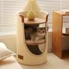 Hoopet Space-Saving Cat Tree: Roman Holiday Double-Layer Sisal Scratching Barrel & Bed for All Seasons