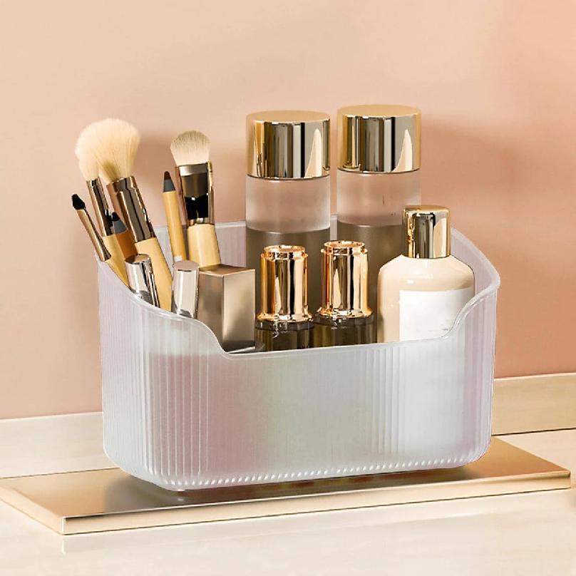 1pc - Bathroom bedroom desktop storage box, used for cosmetics, lipstick, perfume, skin care products, cosmetics tray box