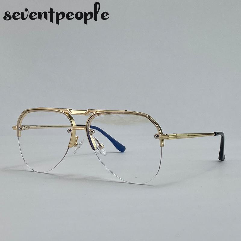 Steampunk Semi-Randloze Piloot Zonnebril Heren Luxe Merk Vintage Oversized Ovalen Zonnebril Voor Mannen Klassiek Metaaltinten