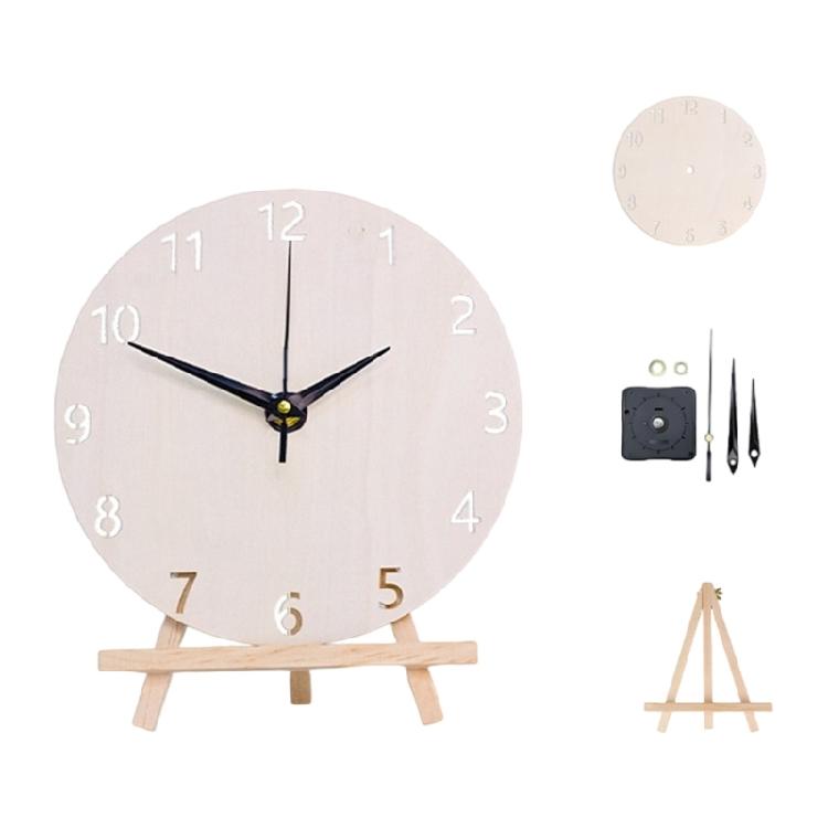 Paint-Your-Own Wood Wall Clock with Blank Round Face and Low-Noise Clock Unit for Family Art and Home Display Use
