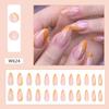 Long Almond False Nails Wavy Press on Nails Manicure Nail Tips  Women