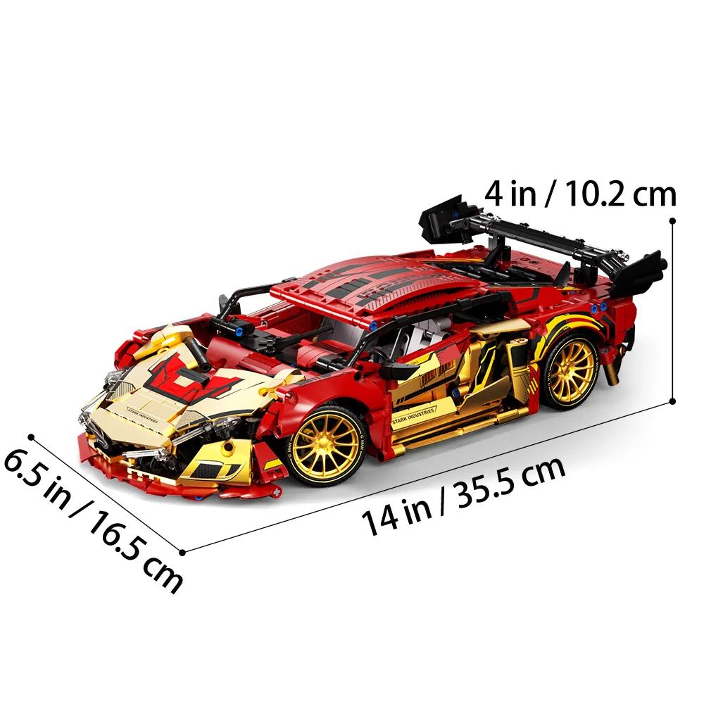 Sports Car Building Kits, Adult Man Challenges 1:14 Scale Race Cars Toys Model for Boys Compatible with Legos Sets,1383 Pieces