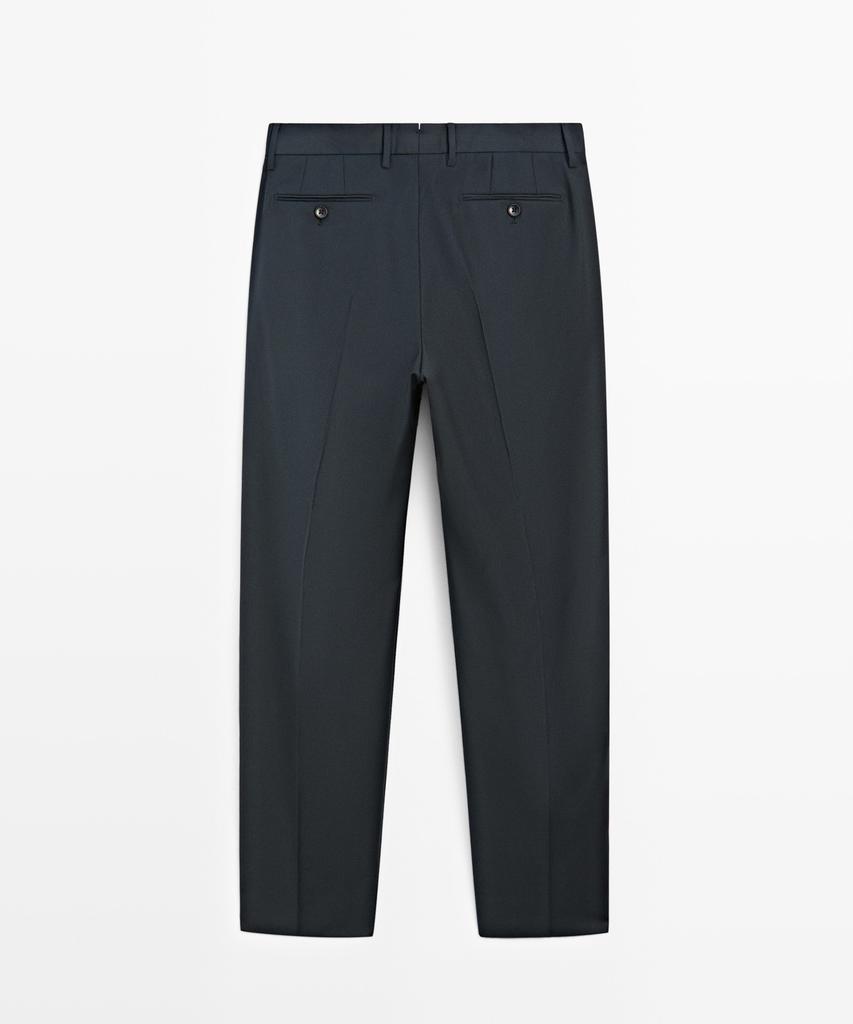 Masimodutti Striped Wool Blend Suit Pants