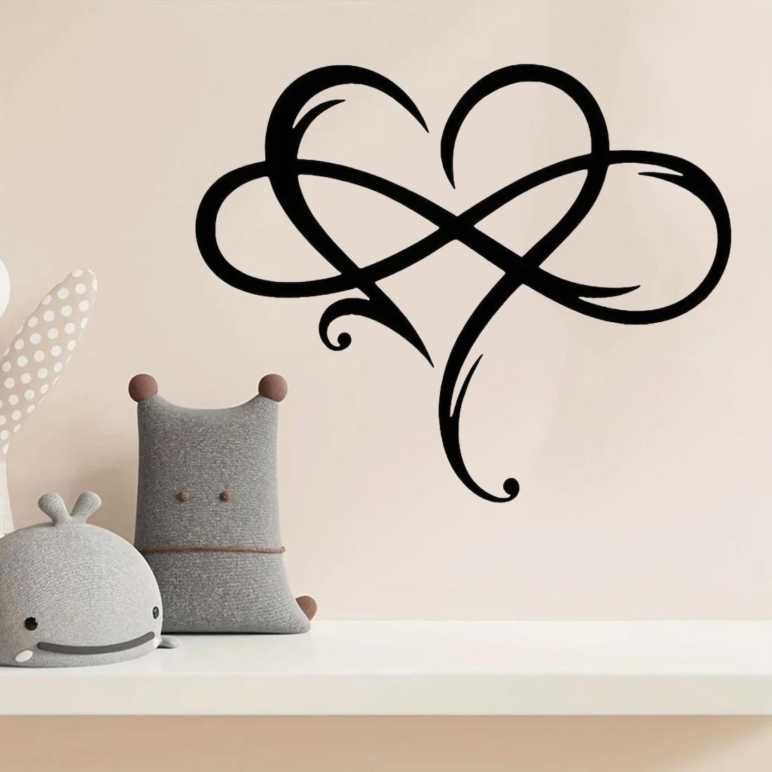 1 шт. Бесконечность Сердце Металлический Настенный Декор Черный Знак Сердце Любовь — фото 7