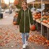 Damen Casual Kapuzenjacke mit Reißverschluss und Taschen