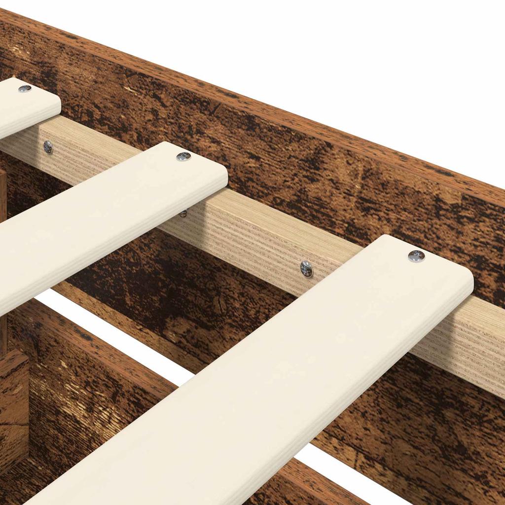 Bed Frame with Storage Reclaimed Wood Look 80 X 200 Cm Engineered Wood