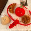 Food Series Plush Hamburger Keychain With Soft Short Pile For Girls And Teens
