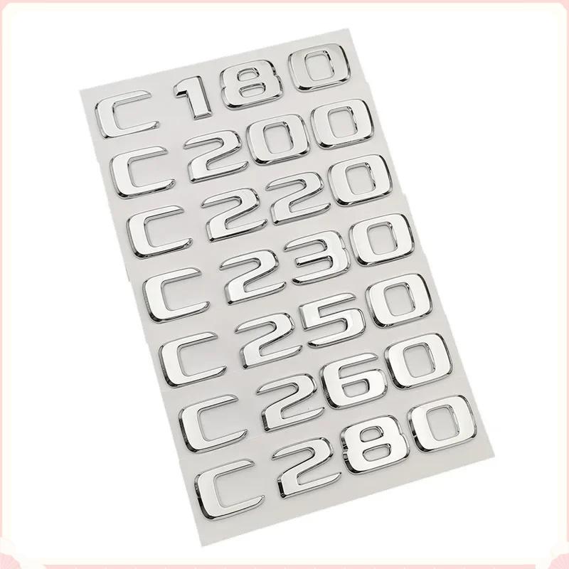 LWC1 3D ABS Chrome Car Trunk Letters Sticker For C Class C180 C200 C220 C300 C320 C350 C400 C43 AMG Logo Emblem Sticker Accessories