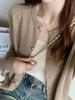 2026 Solid Knitted for Women Cardigan Korean Single Breasted Long Sleeve Jumper Woman Round Neck All Match Cardigans Outwear