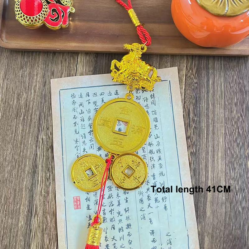 2026 Year Of The Horse Wall Hanging Ornament Green Plant Potted Lucky New Year Decoration 2026 Year Of The Horse Wall Hangingift