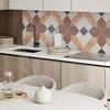 Pack of Self-Adhesive PVC Tiles Geometric Pattern with Motif 4x50x50 Cm