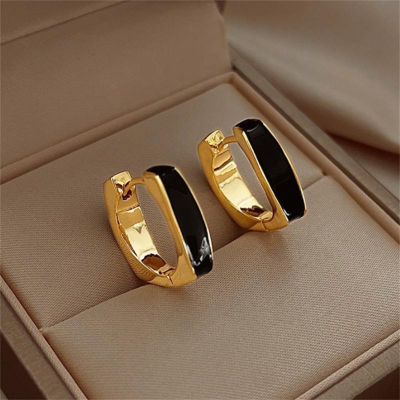 Fashion Korean Enamel Hoop Earrings for Women Girl Gift Jewelry Wholesale