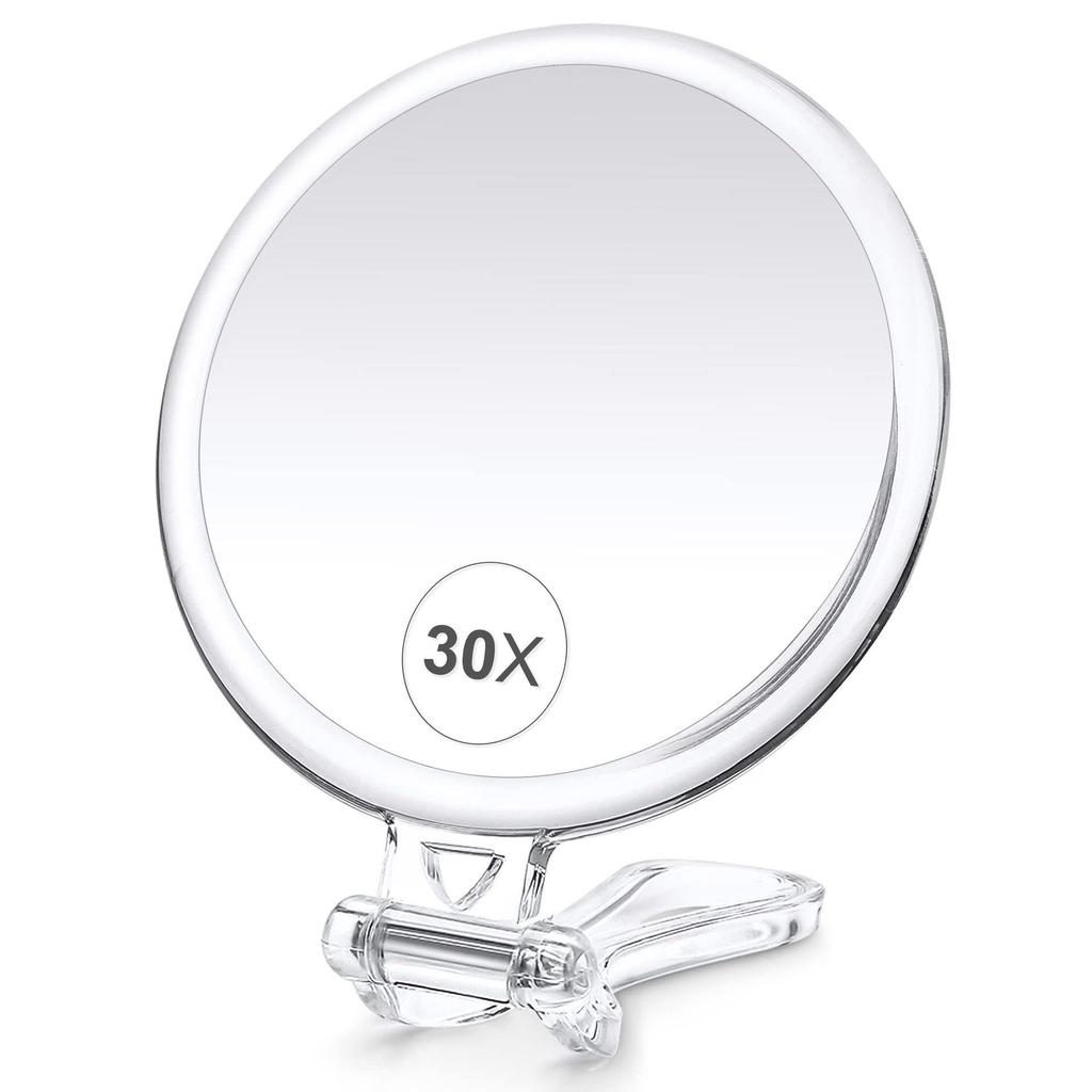 30X/20X/10X Folding Handheld Magnifying Makeup Mirror for False Eyelashes