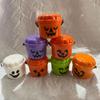 2 Pcs Halloween Boo Buckets Plastic Pumpkin Pails with Handle Portable Small Candy Bowls for Kids Trick or Treat Halloween Party Favors
