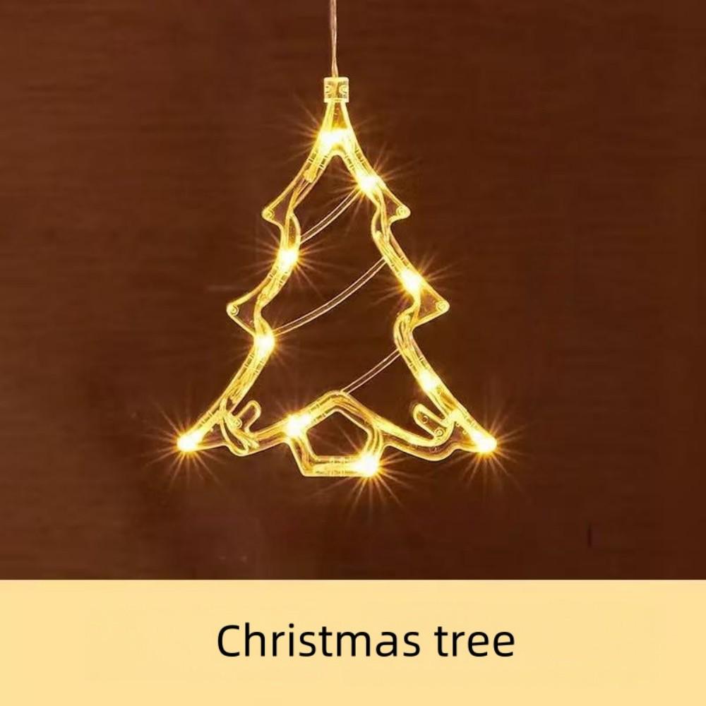 

LED Christmas Suction Cup String Lights - Battery Operated for Windows & Rooms Warm Light