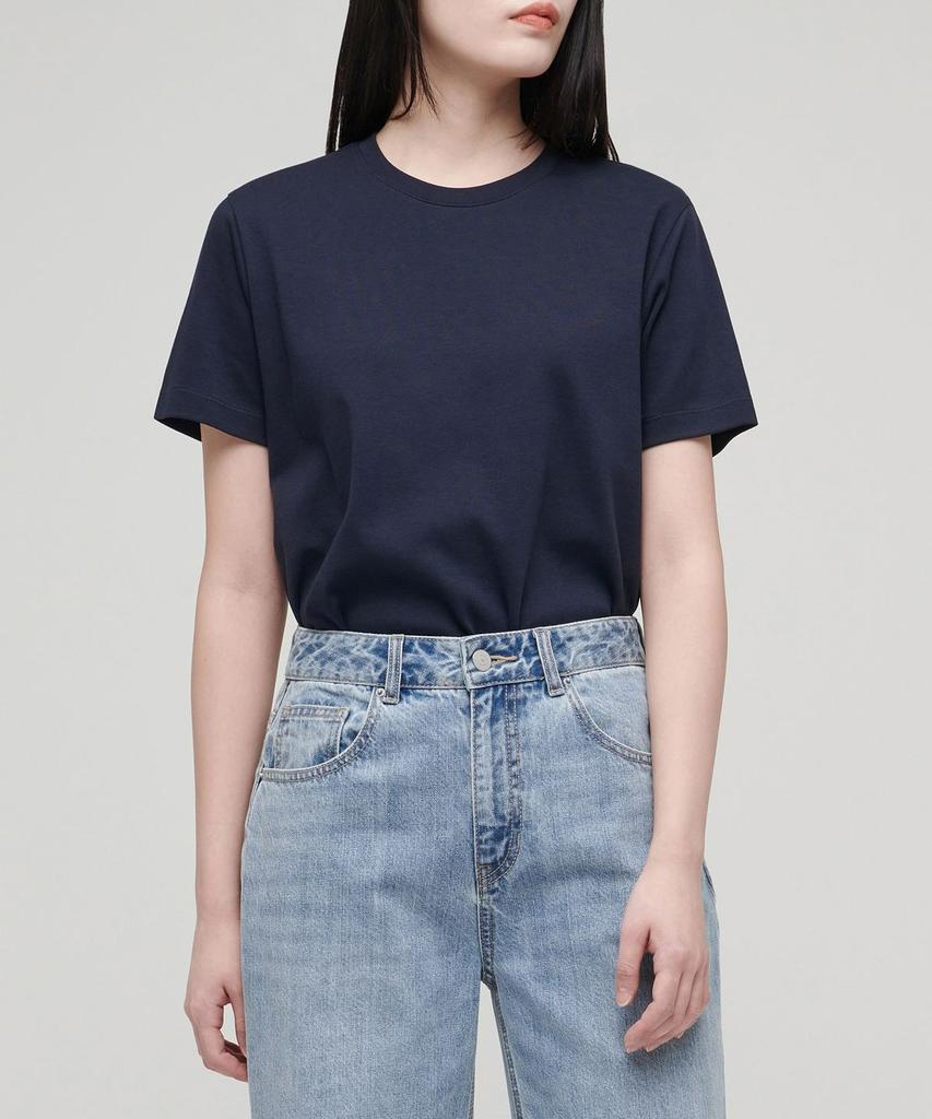 MUSINSA STANDARD WOMAN Women'S Basic Crew Neck T-Shirt [Dark Navy]