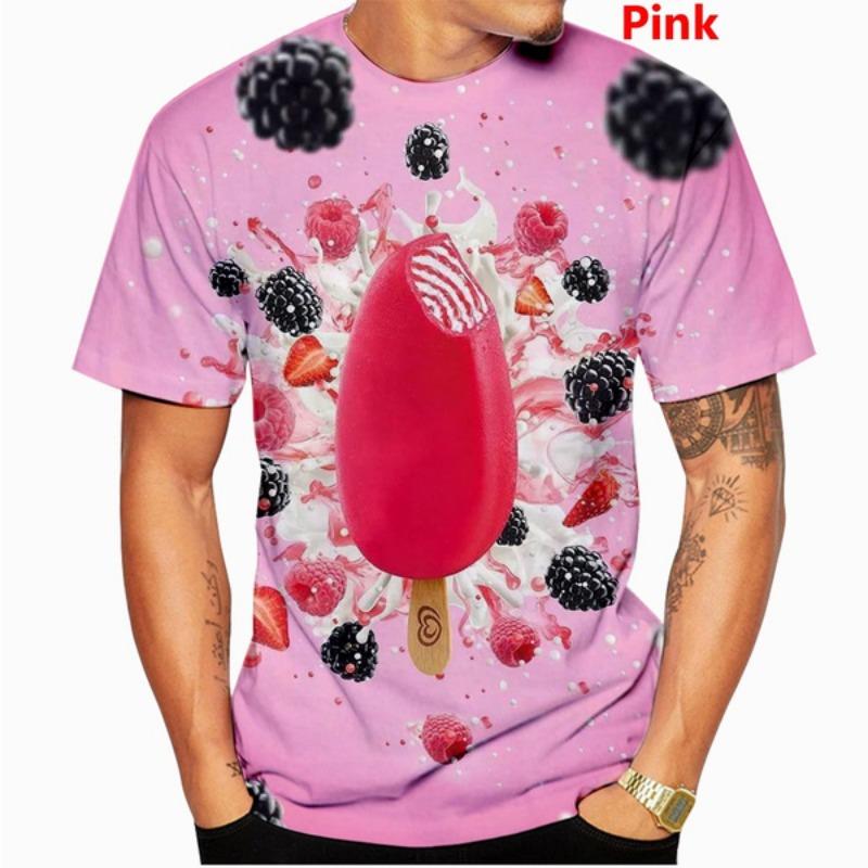 

Футболка с изображением эскимо, 3D-футболка с изображением еды, 3D-принт с изображением кролика, мужская футболка, повседневная, смешная, уличная, индивидуальная футболка S