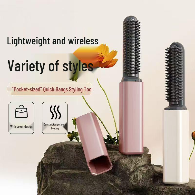 Mini Wireless Heated Hair Styling Comb – Long-Lasting, No-Damage Straightening and Care.