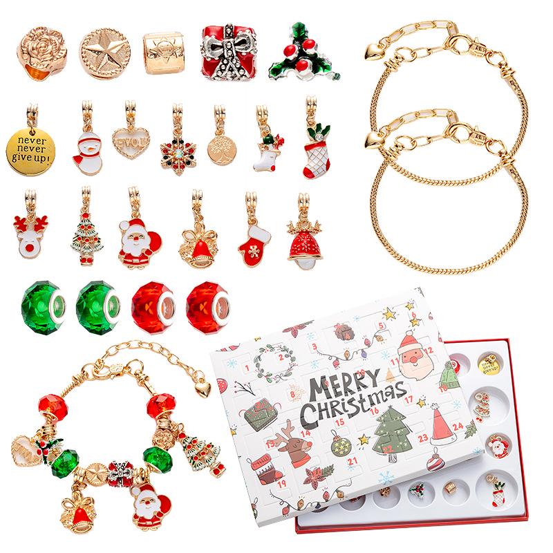 Christmas Jewelry Advent Calendar: 24 Compartments of Necklace, Bracelet & Stud Earrings Gift Box
