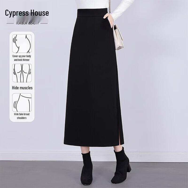 Women s High-Waist A-Line Split Midi Skirt XL