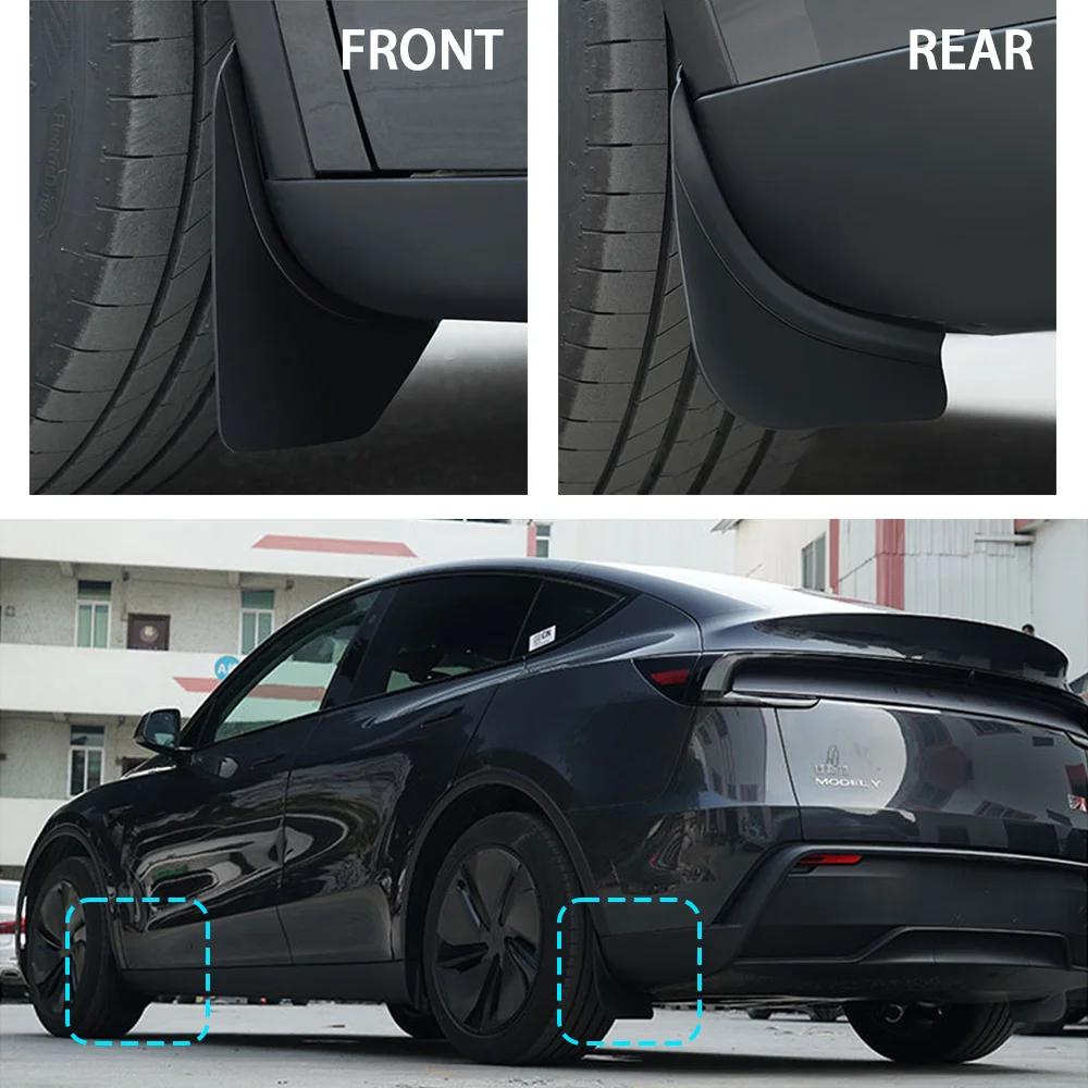 Mud Flaps For Tesla New Model Y Juniper 2025 2026 No Drilling/Tape Splash Guards Fenders Mudguards Mudflaps Travel Accessories