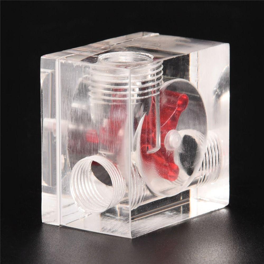 G1/4 Thread Flow Meter Sturdy Red Indicator Water Cooling Flow Meter Transparent Water Cooling System Flow Meter