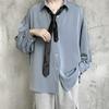 Striped Summer Knit Elastic Polo - Loose Fit Short Sleeve Shirt