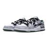 Nike Dunk PU Coverage Slip Resistant And Abrasion Resistant Low Top Skateboard Shoes Unisex Black Gray White DD1391-101(Team28-)
