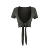Bandage-Schal kurzärmeliges T-Shirt Damen Sommer Neu Amerikanischer Spice Girl Stil Einfarbig Schlank geschnitten Kurzer Cardigan Top
