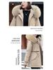 Women's Winter 2025 Cotton-Padded Parka with Fur Collar - Casual Mid-Length, Loose-Fit Korean Style Coat