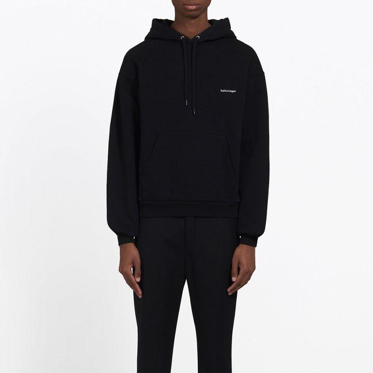 Balenciaga Small Contrast Logo Print Hoodie 556145TYK271000