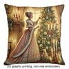 Victorian Elegant Lady Christmas Scene DoubleSided Pillow Cover Square Zippered Pillowcase Cushion Cover Sofa Office Car Bedroom