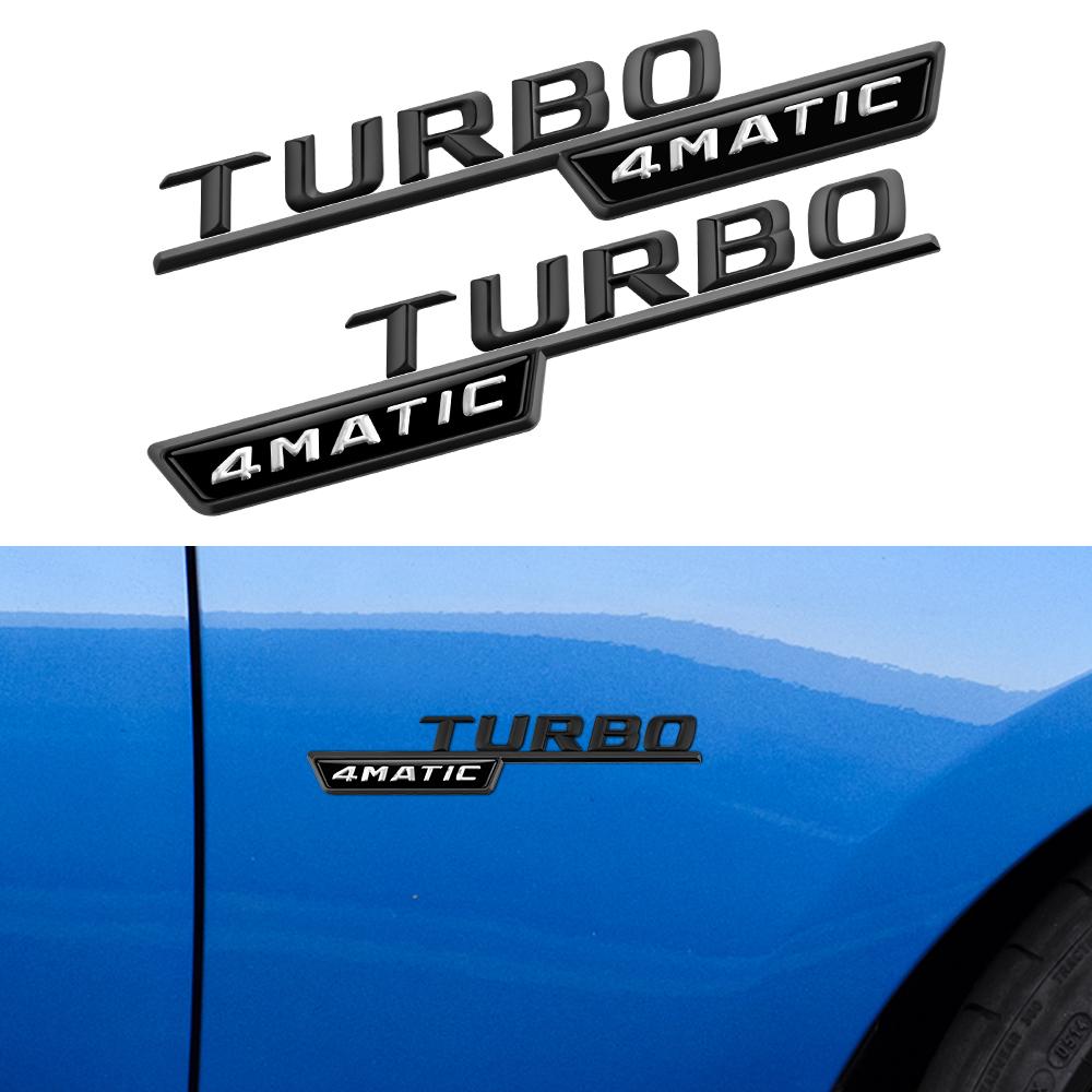 2pcs TURBO 4MATIC Fender Sticker Front Door Side Sticker for Brabus Mercedes Benz AMG Maybach A/C/E/S Brabus Sticker Christmas AW1 c13
