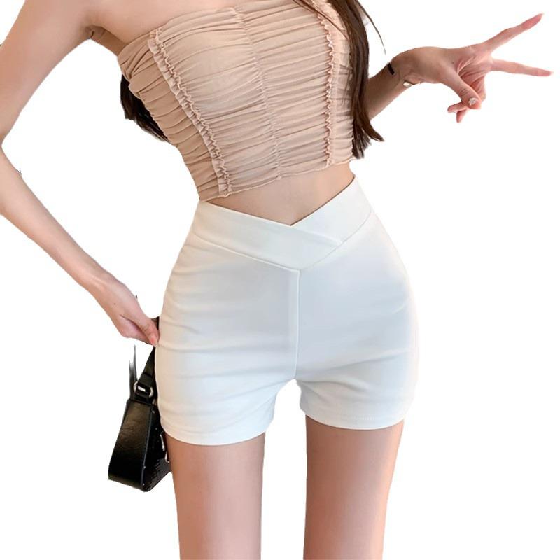 2025 Women's High-Waist Black Spicy Girl Shorts - Slimming Korean Style Hip-Wrap Casual Summer Hot Pants