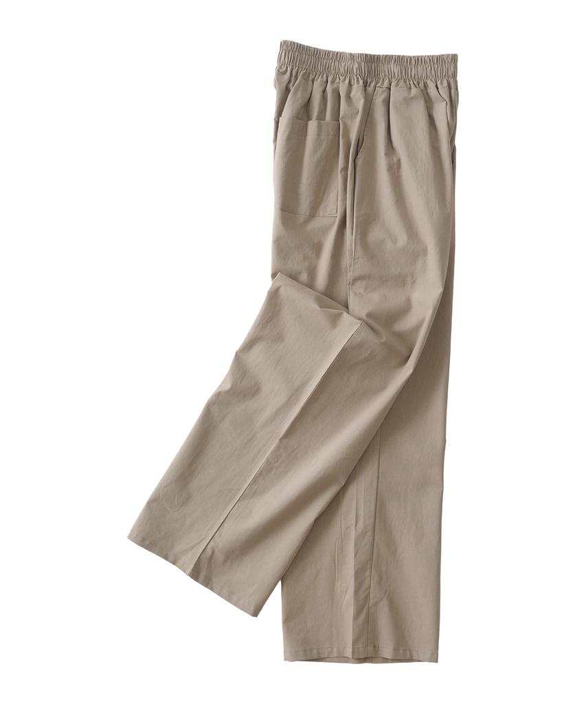 ANALOG MOOD Linen-Like Wide Pants (Beige)