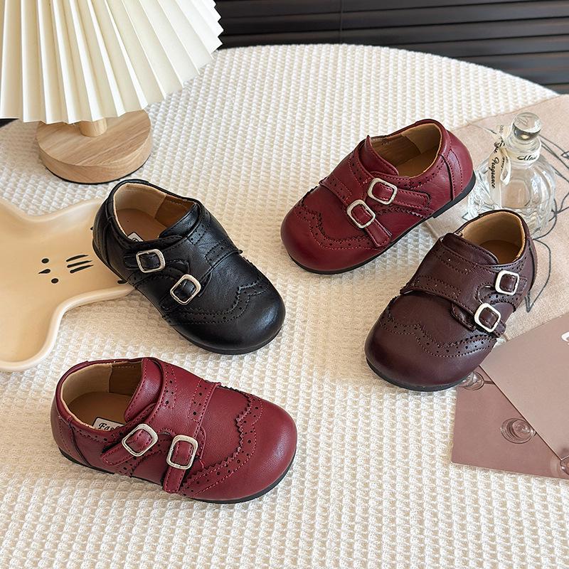 Kids' Slip-on Leather Shoes: 2026 Spring/Autumn, Soft Sole, Versatile Retro Loafers for Boys & Girls
