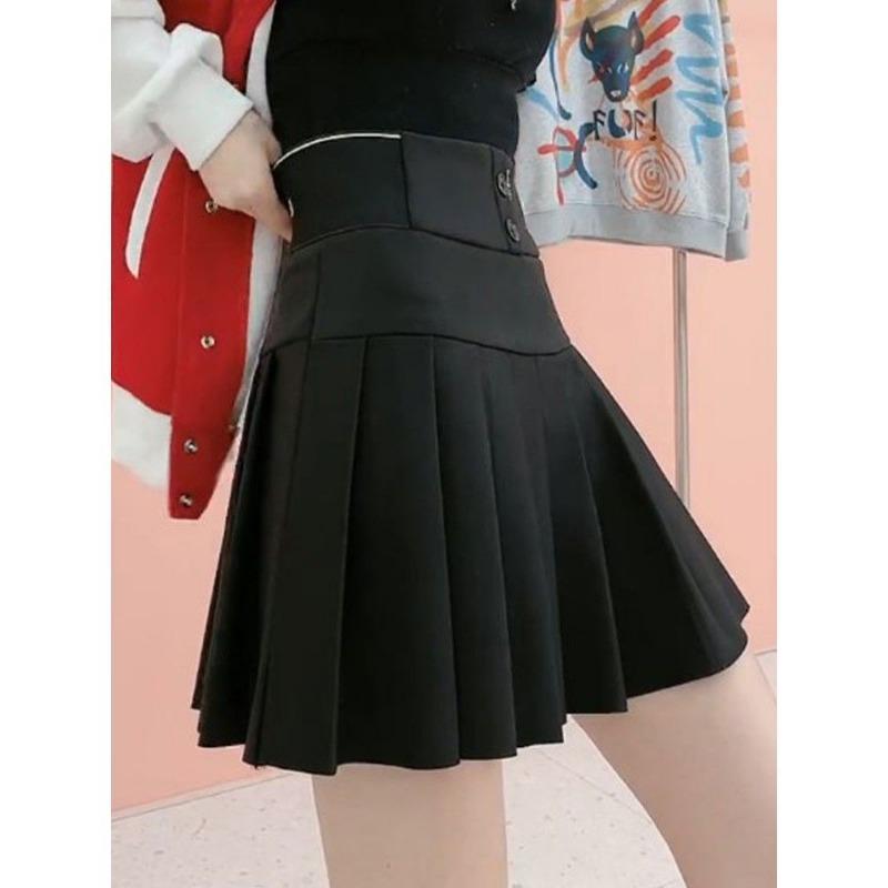 Plusstorlek Hög midja A-linje Plisserad kjol med en Designer Volang - Halkfri och Andningsbar