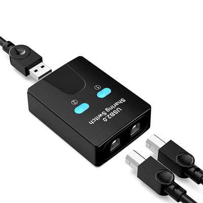 Hub USB 2.0 de 2 puertos, conmutador USB, compartidor de impresora, divisor para dos computadoras, entrada U, dispositivo compartido de impresora, disco, 2 puertos USB, 1 salida USB, 1 H9S3