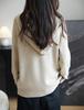 Yuanbao Stitch Women's Korean Style Wool Zippered Hoodie - Casual Versatile Solid Color Knitwear