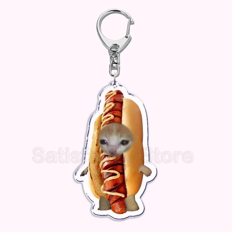 Creative Banana Cat with Heart Keychain for Accessories Bag Pendant Food Fruit Happy Cats Key Chain Ring Keychains Jewelry Gift