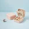 Portable Square Jewelry Box with Mirror European-American Style Travel Storage for Necklace Stud Earrings Ring-Cross-Border