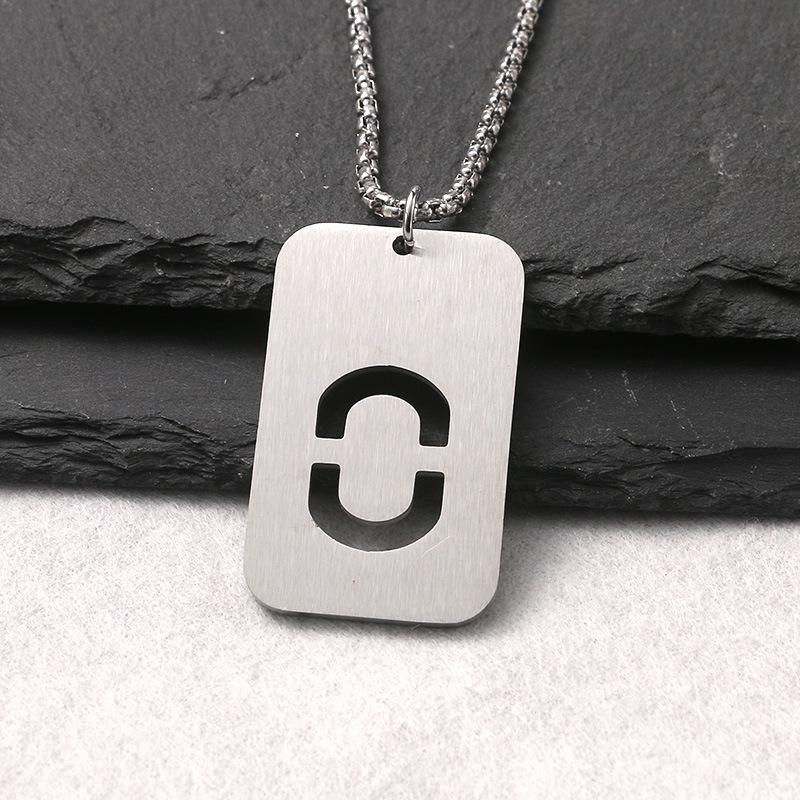 Personalized 2024 Stainless Steel Dog Tag Necklace: Hip Hop Style Long Chain for Couples