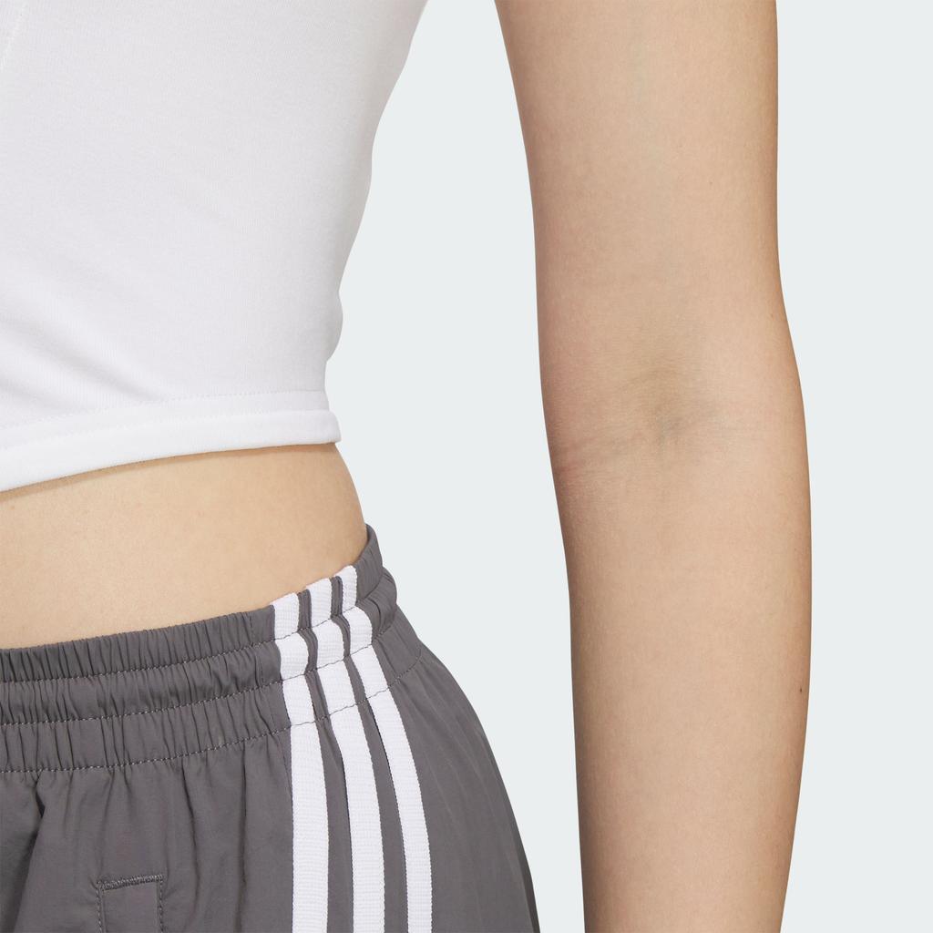 Adidas Originals Crop Jersey T-Shirt Color Block Striped Letter Print Sports Short Sleeve T-Shirt Women Tops White JD1130