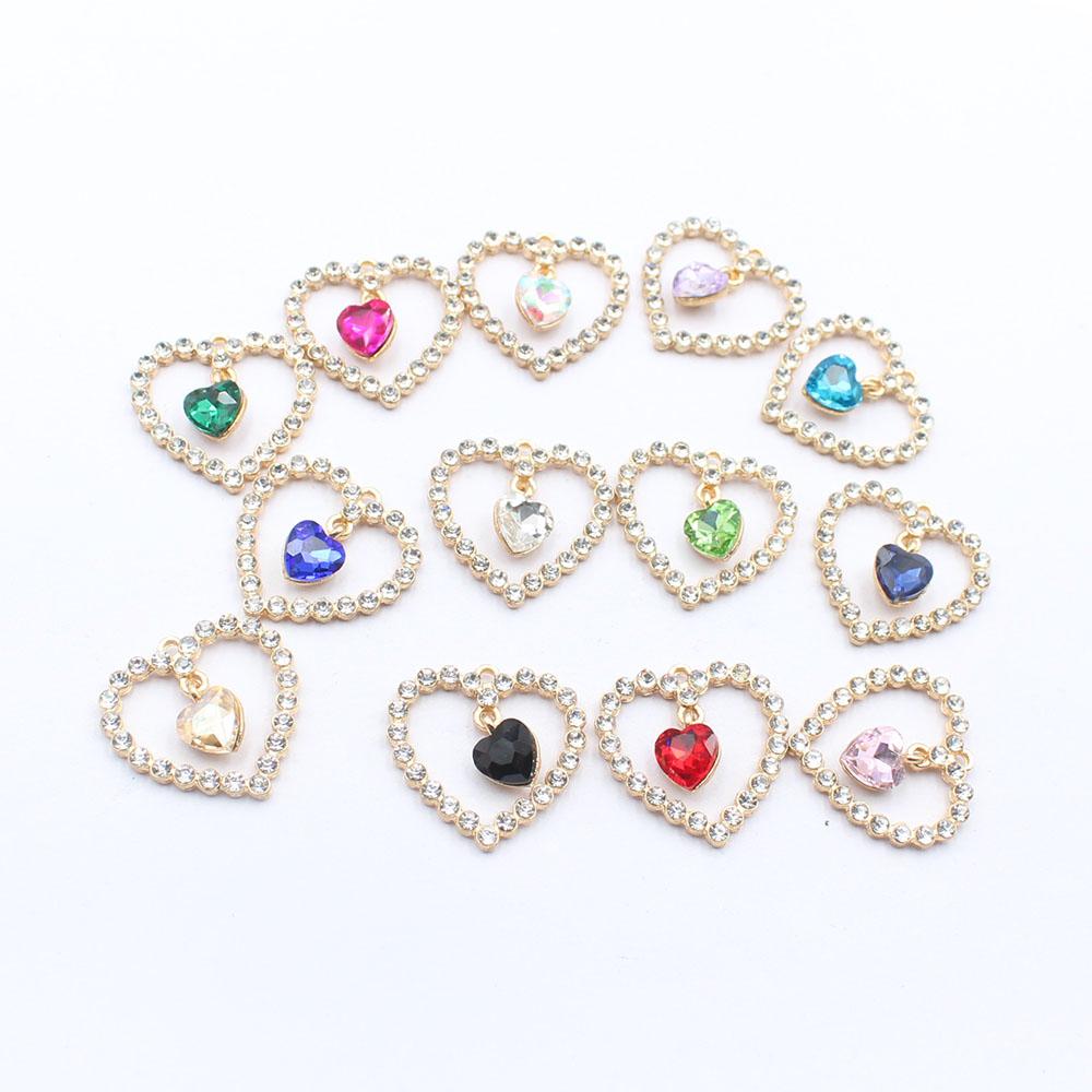 Fashion 5-piece 25 * 25mm heart-shaped alloy pendant accessories DIY clothing hair accessories necklace bracelet pendant